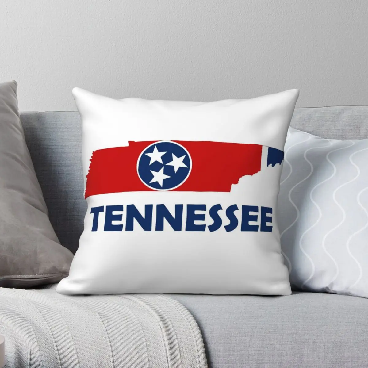 

Tennessee Square Pillowcase Polyester Linen Velvet Pattern Zip Decor Sofa Seater Cushion Cover
