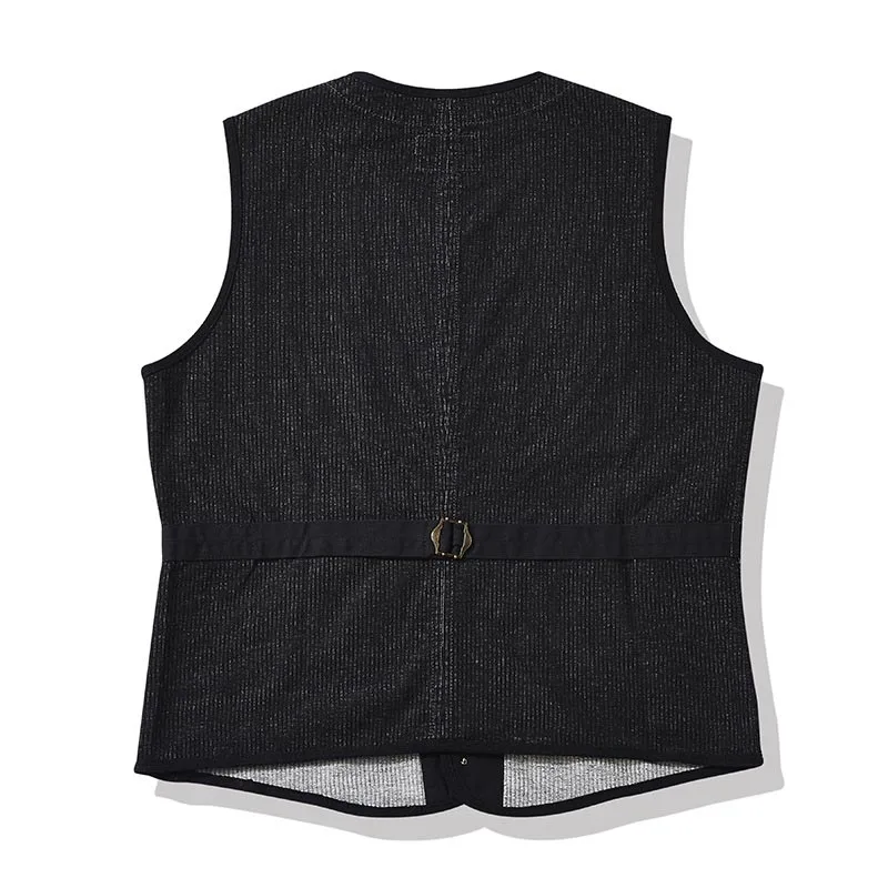 

Mcikkny Men Vintage Casual Denim Vest Multi Pockets Solid Color Washed Jeans Waistcoats For Male Size S-XL