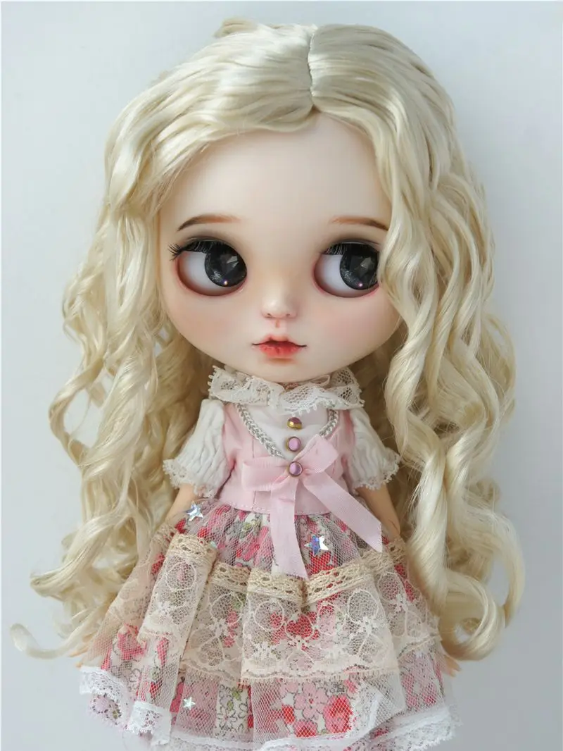 JD285 Fashion Long wave Nobel princess BJD wig size 8-9inch,9-10inch and 10-11 inch 11-12inch synthetic mohair woll wig
