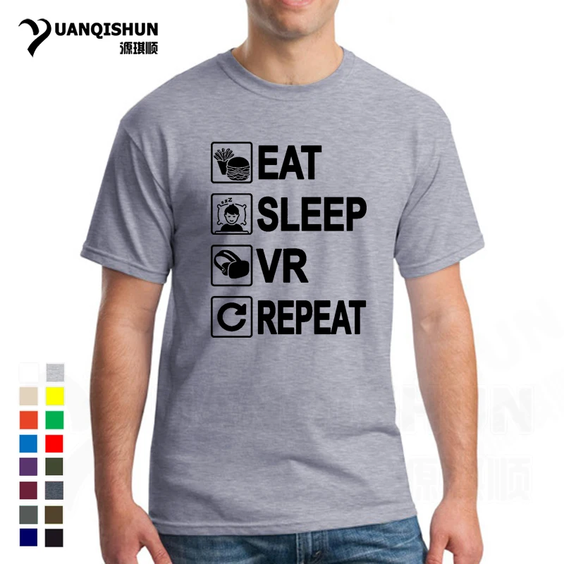 Футболка с надписью Eat Sleep Мужская забавная Повседневная модная рубашка топ
