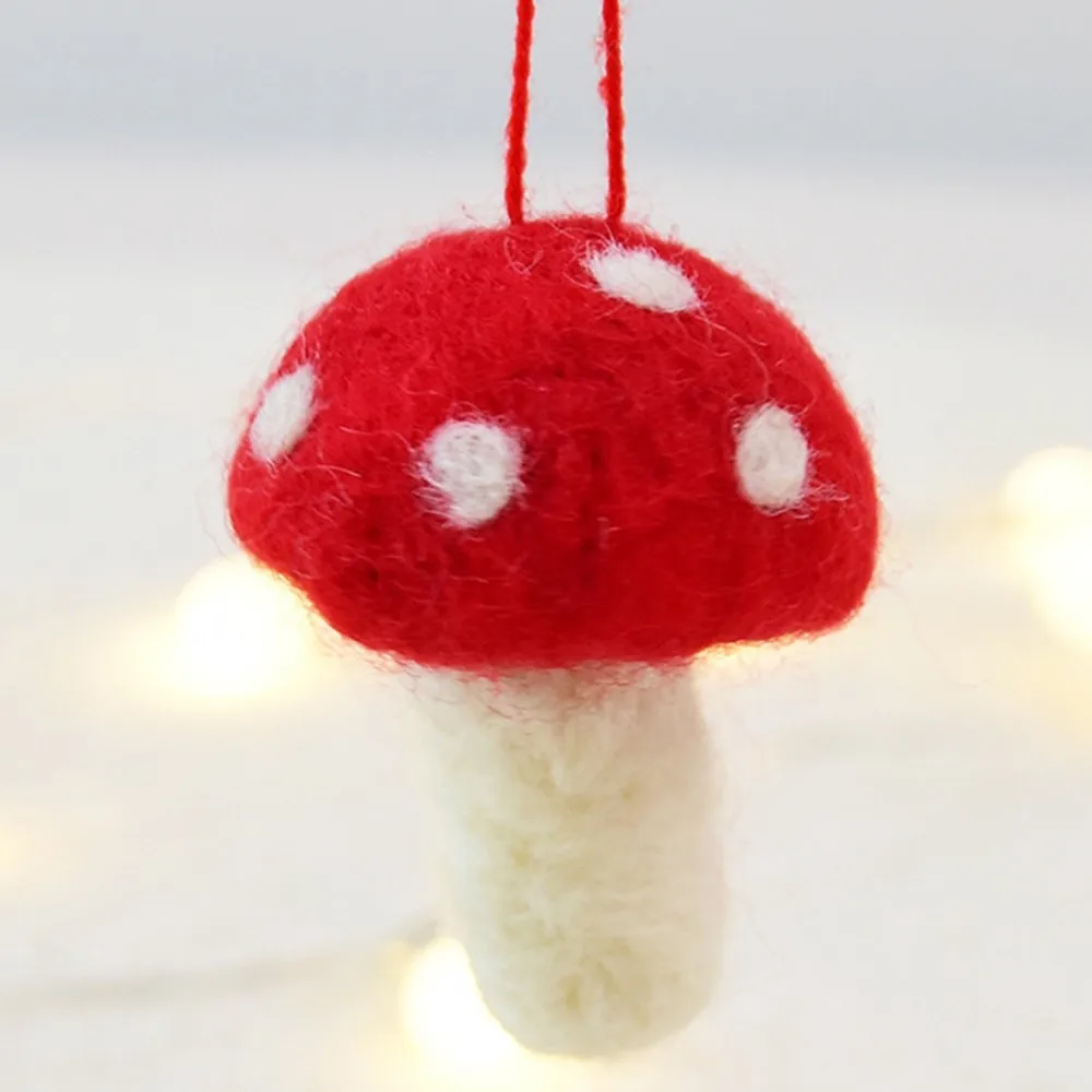 Medium 5.5cm В форме гриба, шерсть, войлок, тычок, капля, украшения, Merry Christmas, сумка, шляпа, украшение, кулон, сделай сам, аксессуары для рождественской елки - Цвет: Medium 5.5cm