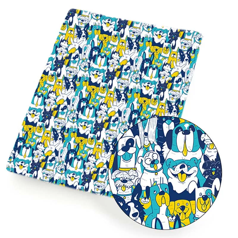 

Dogs Printed Polyester Cotton Fabric Sheet Animals Cartoon Cloth Fabrics DIY Craft Dress Sewing Patchework Supplies 45*145cm/pc