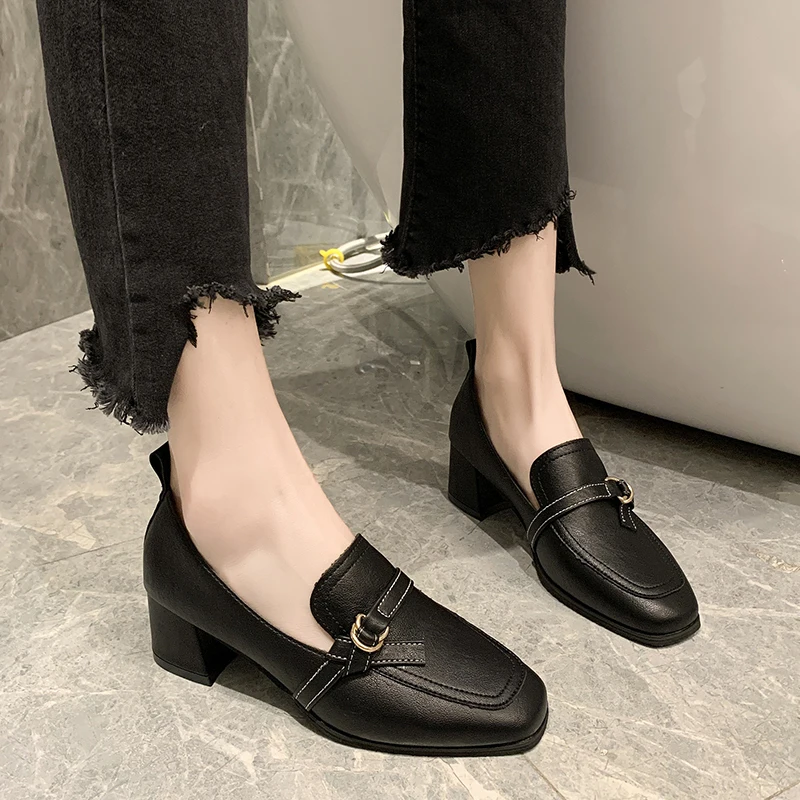 

Loafers comfortable Shoes Women Shoes Pure color Shallow Slip On Casual Breathable Literary Shoes Leather Shoes For Women U29-13