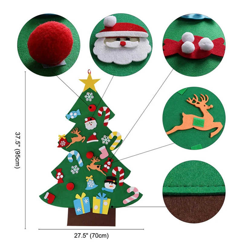 DIY фетровая Рождественская елка Новогодний подарок детские игрушки съемные