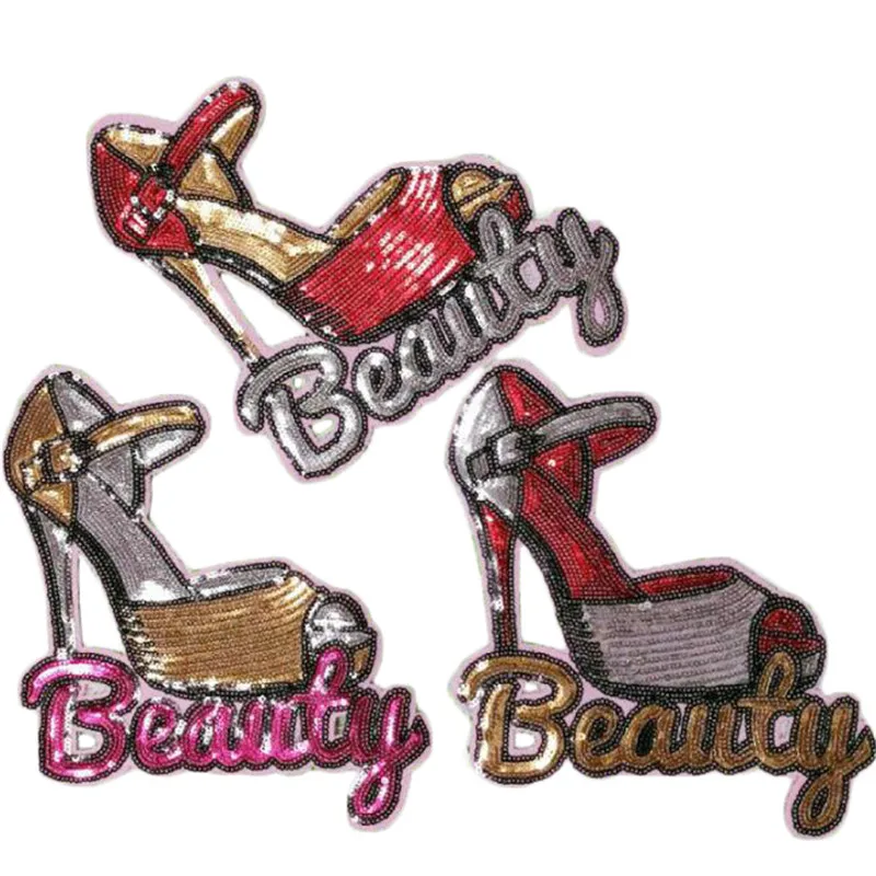 

Name Logo Patch Shoe Iron on Patches Bulk for Clothing Sequin Accessories Diy Stickers for Clothes Large Badge Free Shipping