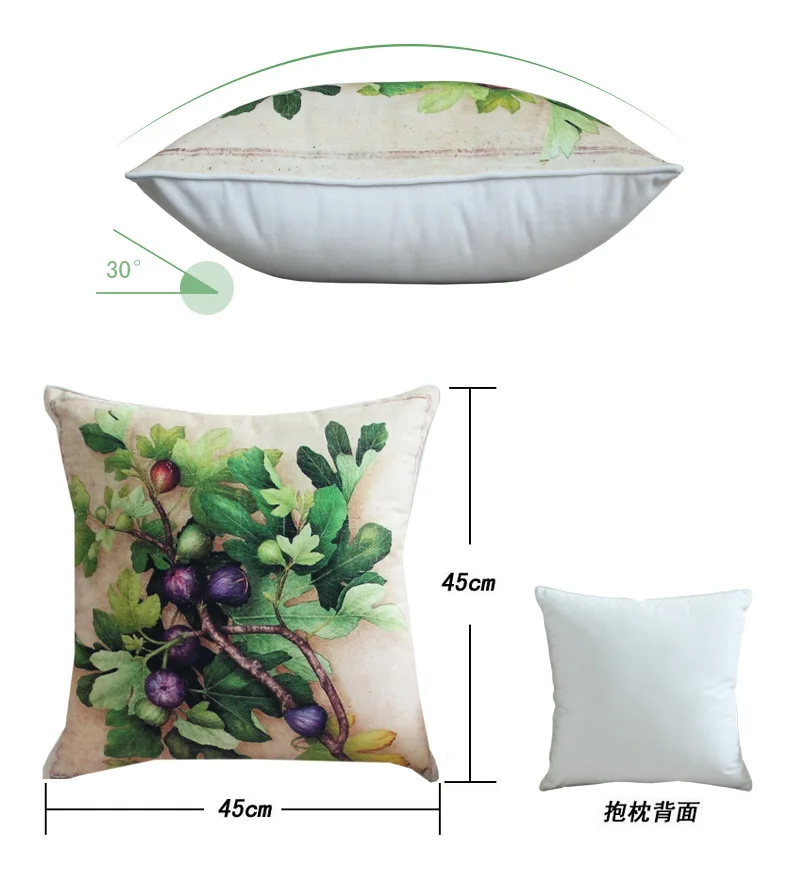 3D декоративная подушка для дивана с принтом растений Чехол 45*45 см