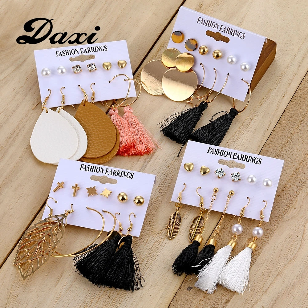 Модные ювелирные изделия DAXI в стиле бохо женские серьги Необычные Висячие для
