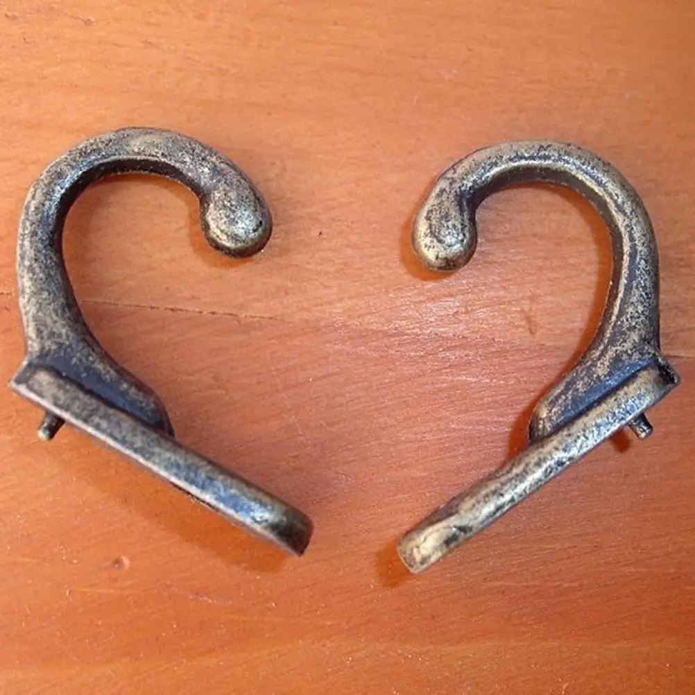 

ZLinKJ 2PCS Prong Single Antique Clothes Coat Robe Purse Hat Hook Imitation Bronze Wall Hangers Robe Hooks Bathroom Hardware