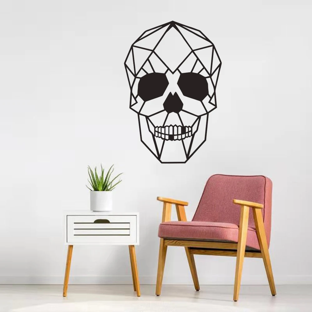 

Creative Geometric Design Skull Head Wall Sticker Home Decoration Vinyl Wall Decal Remove Living Room Wall Mural