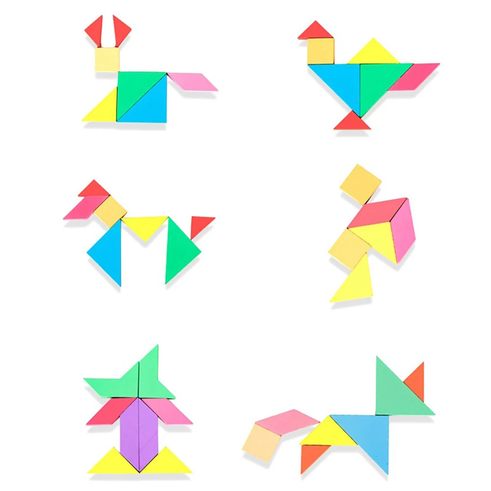 

Child Puzzle Toy Wooden Building Blocks Toys Logical Thinking Training Education Block Set Kid Montessori Shape Game Tangram Toy