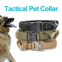 tactical dog collar durable adjustable nylon military dog collars leash for medium large dogs pet outdoor military training neck