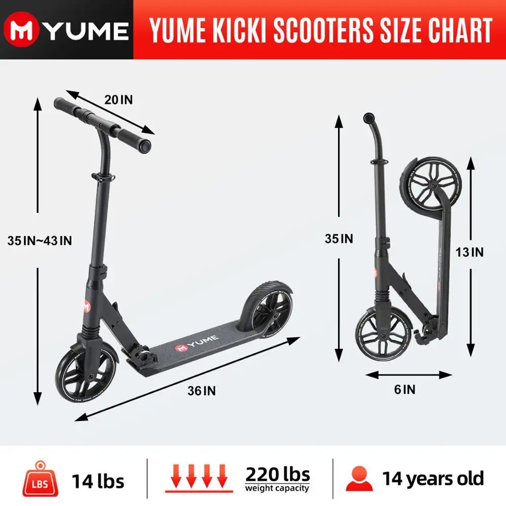 Самокат YUME A5 с 2 колесами регулируемый по высоте самокат для подростков быстрый
