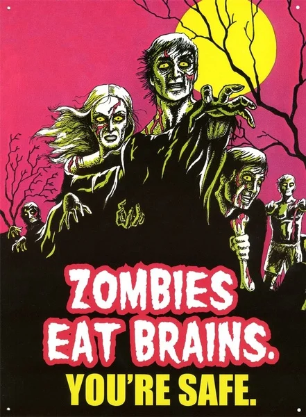 

Zombies Eat Brains Retro tin sign nostalgic ornament metal poster garage art deco bar cafe shop