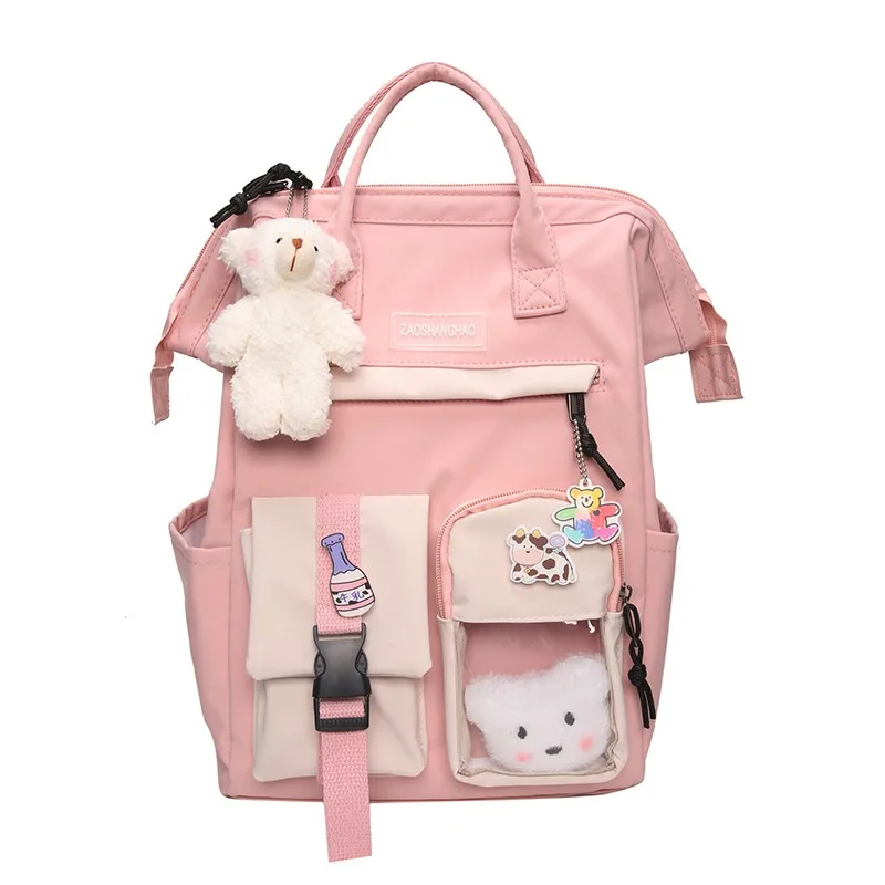 

VIP Dropshipping 2021 School Bag Backpack ForTeenagers Women Nylon Backpack Candy Color Waterproof School Bags for Teenagers