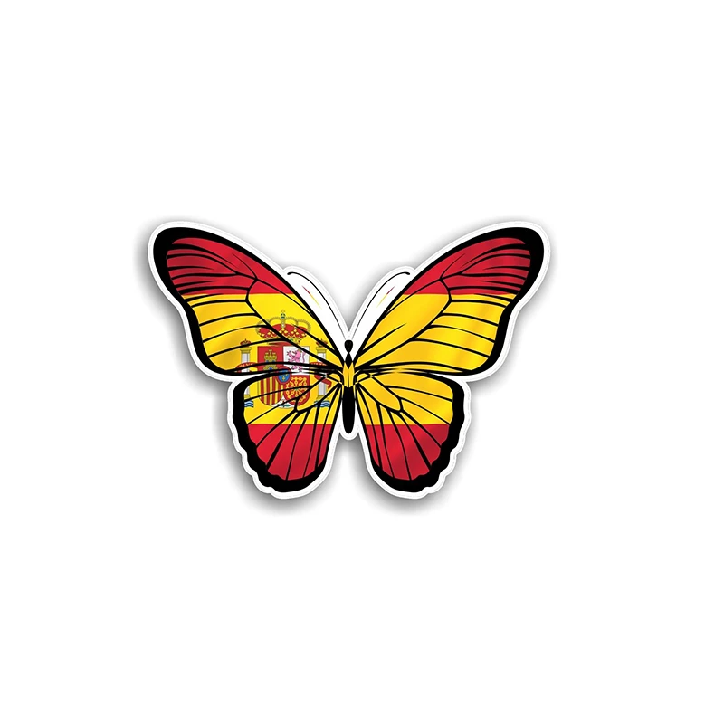 

Beautiful Butterfly with Spain Spanish Country Flag Vinyl Car Sticker