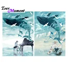 Алмазная живопись с Китом, мальчиком и девочкой, мечты, пианино, музыка, рисование пингвина, страстное сердце, подарок другу S2F2777