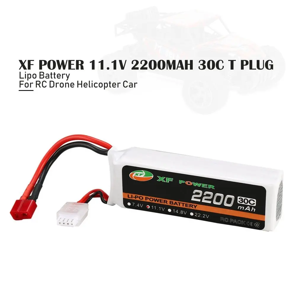 XF батарея питания 11,1 V 2200mAh 30C 3S 3S1P Lipo батарея T Plug перезаряжаемая для RC FPV гоночный Дрон вертолет модель автомобиля лодки