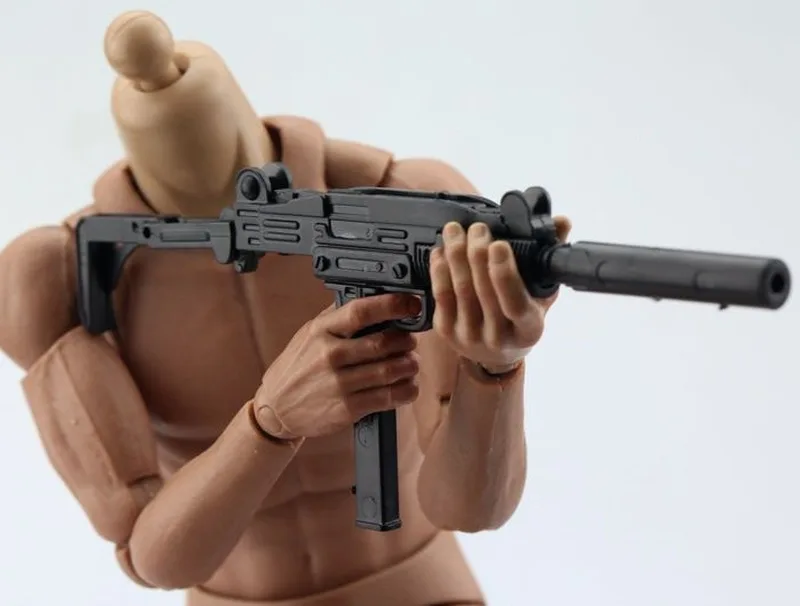 Масштаб 1:6 пулемет UZI пластиковая Сборная модель 4d оружия для солдат 12 дюймов экшн