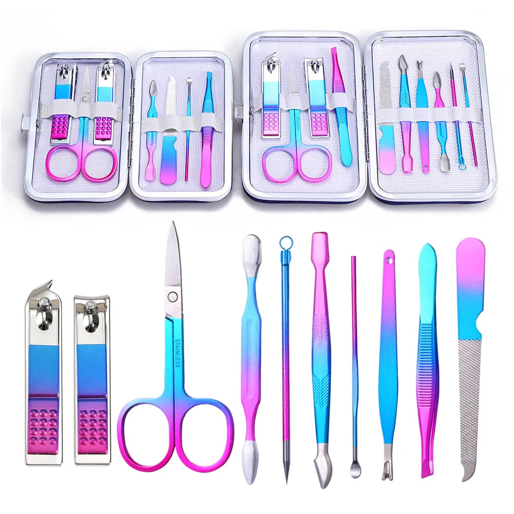 

1 детской одежды в цветах радуги Маникюр Наборы кусачки для ногтей, чтобы показать свой профессиональный педикюр набор ножницы для ногтей У...