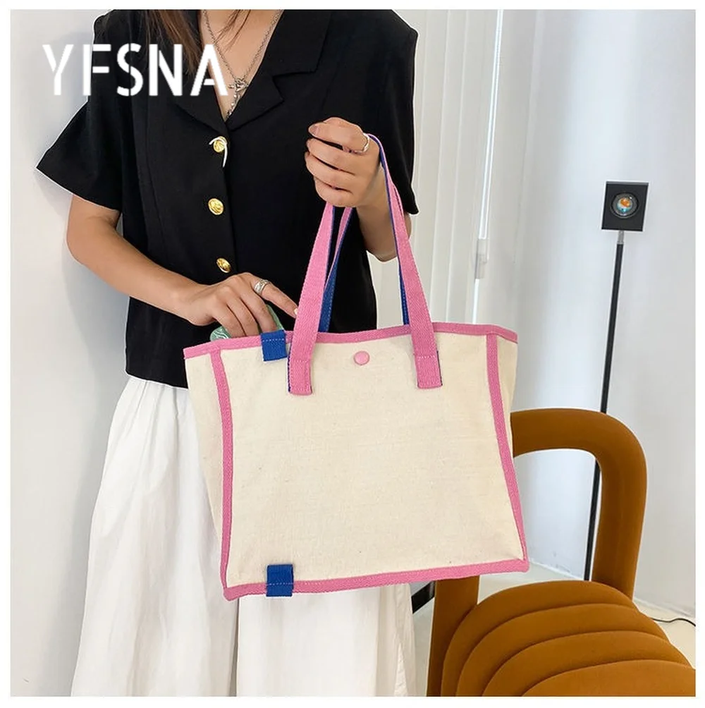 

Летняя сумка-шоппер контрастных цветов, женская дизайнерская сумка-тоут на одно плечо