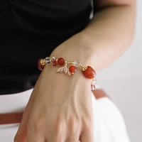 new exquisite micro inlaid fishtail bracelet for women girls all match fashion peacock agate design sense couple gift jewelry