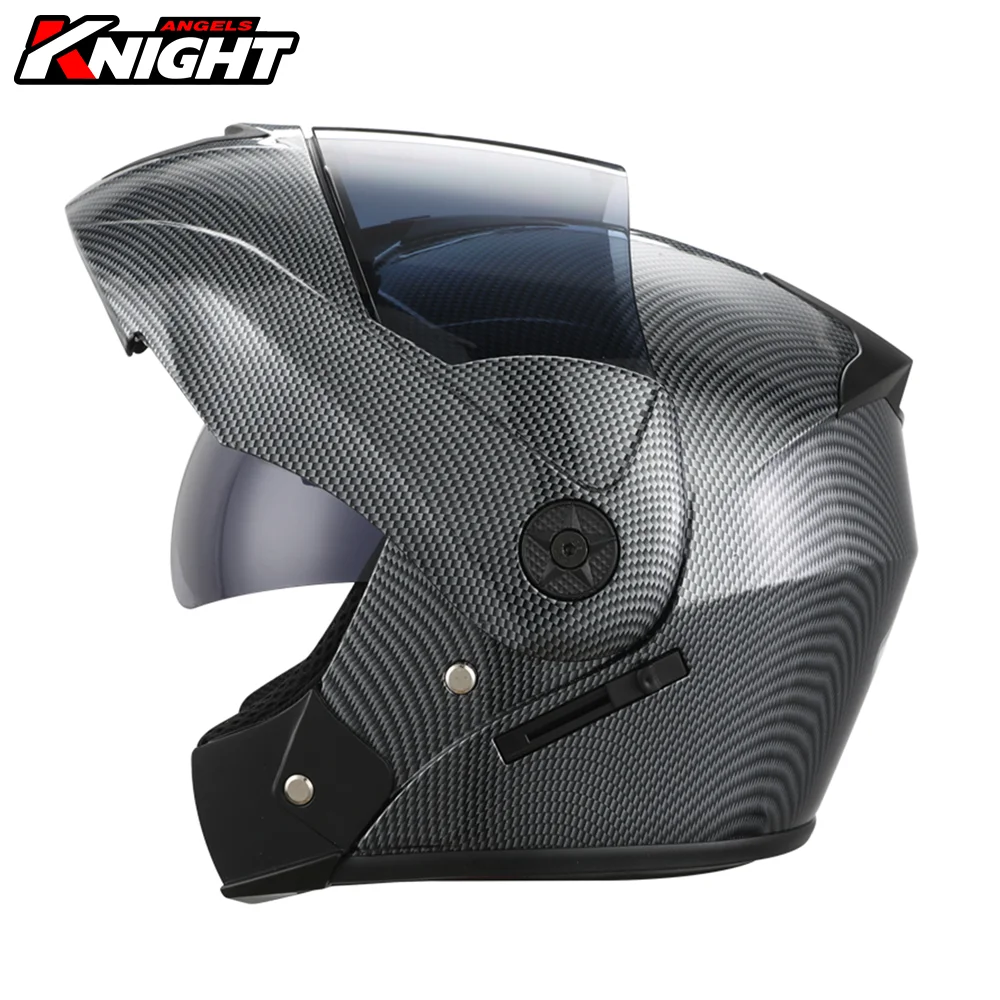 

Open Face Helmet Motorcycle Helmet Double Lens Motocross Casco Moto Flip Up Helmet Motorbike Touring Racing Moto Carbon Fiber
