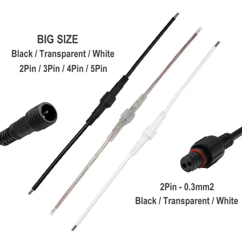 2pin/3pin/4pin разъем IP67 Водонепроницаемый провод светодиодный водонепроницаемый