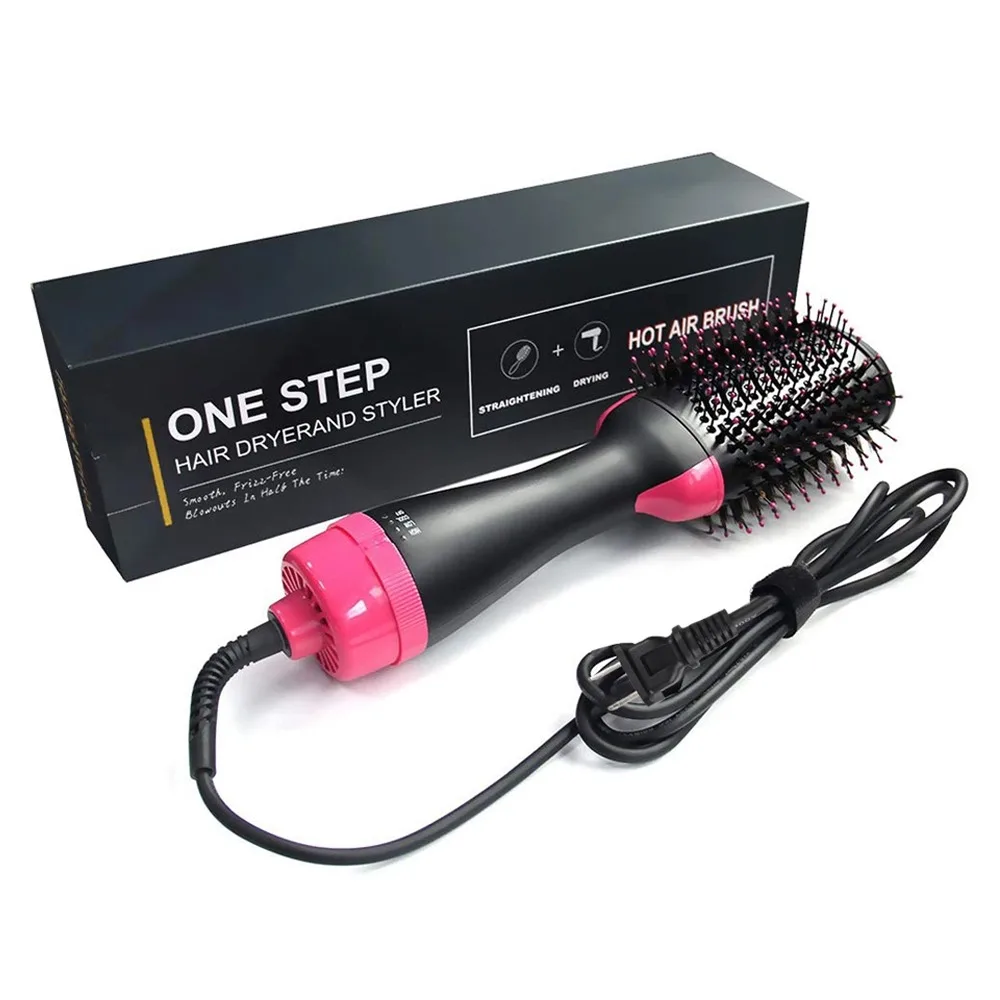 

One Step Hair Dryer Volumizer Salon Hot Air Paddle Styling Brush Negative Ion Generator Hair Straightener Curler