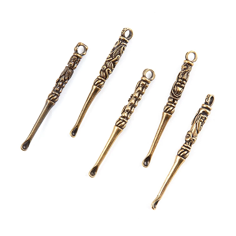 

1PCS Portable Ear Spoons Retro Brass Ear Cleaning Tool Curette Keychain Pendants