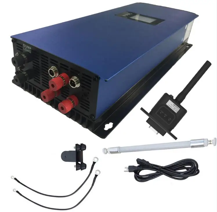 22-65V with Wifi 1000W ветра сетки галстук инвертора со слежением за максимальной точкой мощности инвертор с чистым синусом с ЖК-дисплей& самосвал нагрузочный модуль, 22-60 V/45-90 V для 3-х фазный генератор ветровой турбины генератора - Цвет: 22-65V with Wifi