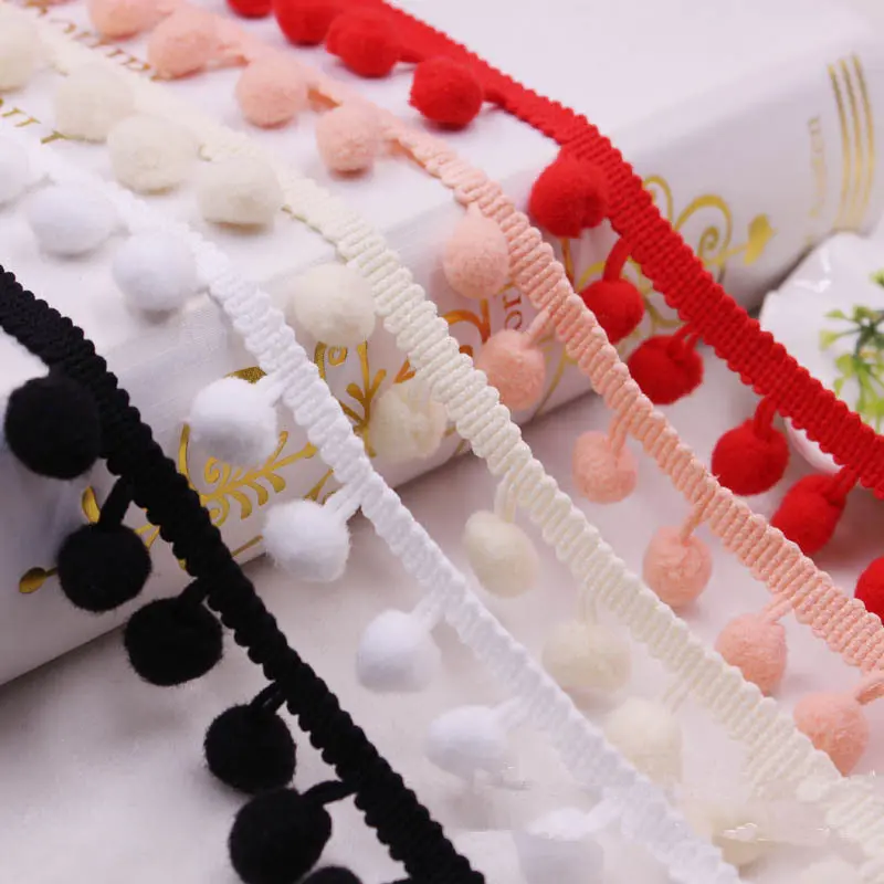 Pom Trim Ball 12mm MINI Pearl Pompom Fringe Ribbon Sewing Lace Kintted Fabric Handmade DIY Craft Accessories 20 Yards | Дом и сад