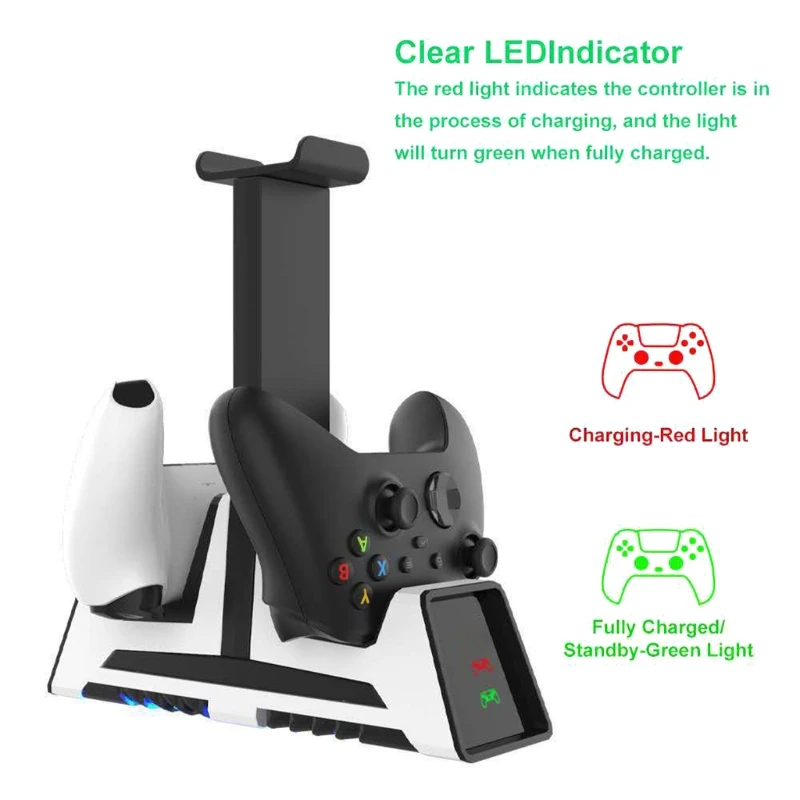 

PS5 Multifunctional Charging Base Headphone Storage Rack Ps4/Nspro/Xboxone/Series Dual Charger