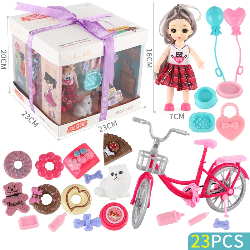 

New Children Dress Up Doll Cake Box Packaging Size Gift Set Girl Play House Game Princess House Leisure Educational Toys
