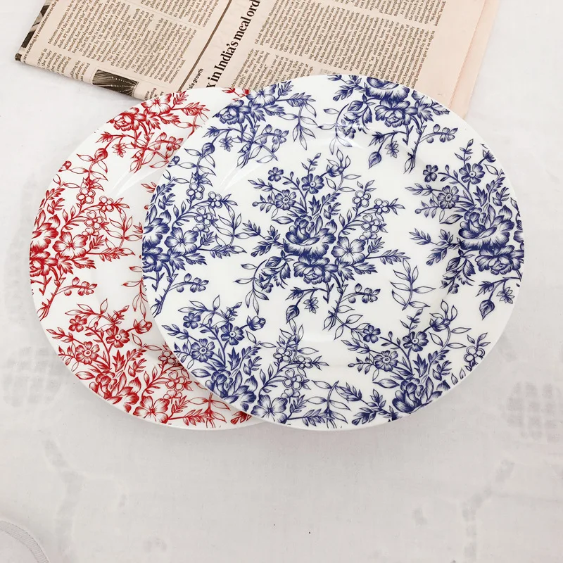 Французский фоновая фотография в стиле ретро ручная роспись синий цветок