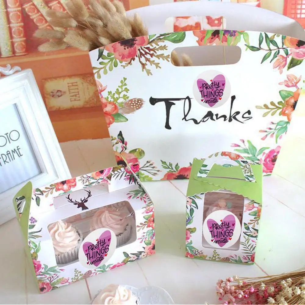 1 5 дюймов наклейки круглой формы в форме сердца Спасибо спасибо за покупку