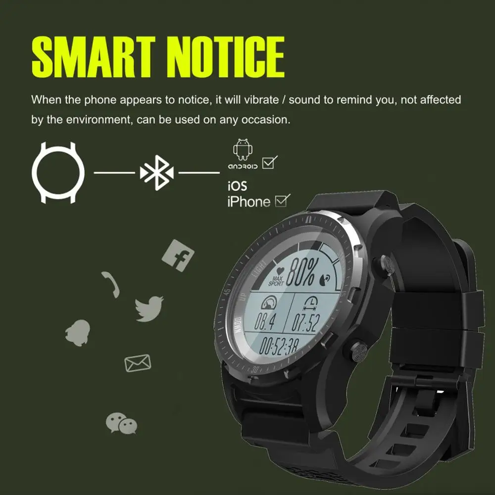 GPS фитнес трекер альтиметр барометр термометр Монитор Сердечного Ритма плавание