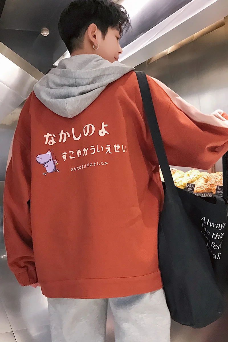 

Spring men's jacket Korean trend couple fashion casual loose clothing Hot windbreaker Free shipping red hip hop coats