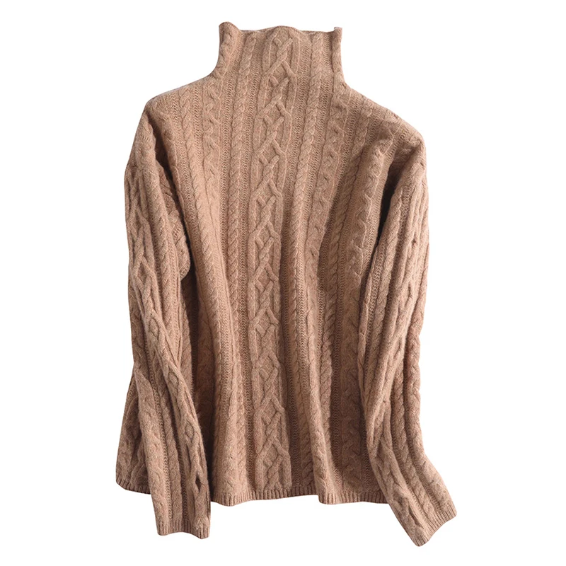 LONGMING 2021 New Cashmere Sweater Turtleneck Women Merino Wool Pullover Knitting Soft Winter Clothes Jumper knitwear | Женская одежда