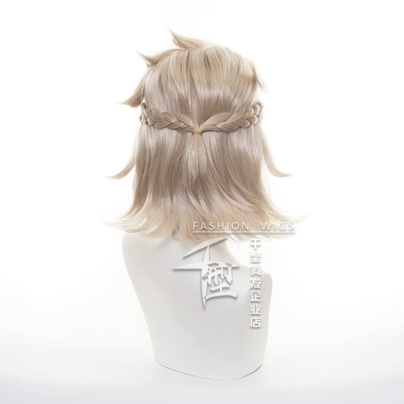 

Game Genshin Impact Albedo Cosplay 35cm Short Linen Wig Cosplay Anime Cosplay Wigs Heat Resistant Synthetic Wigs Halloween