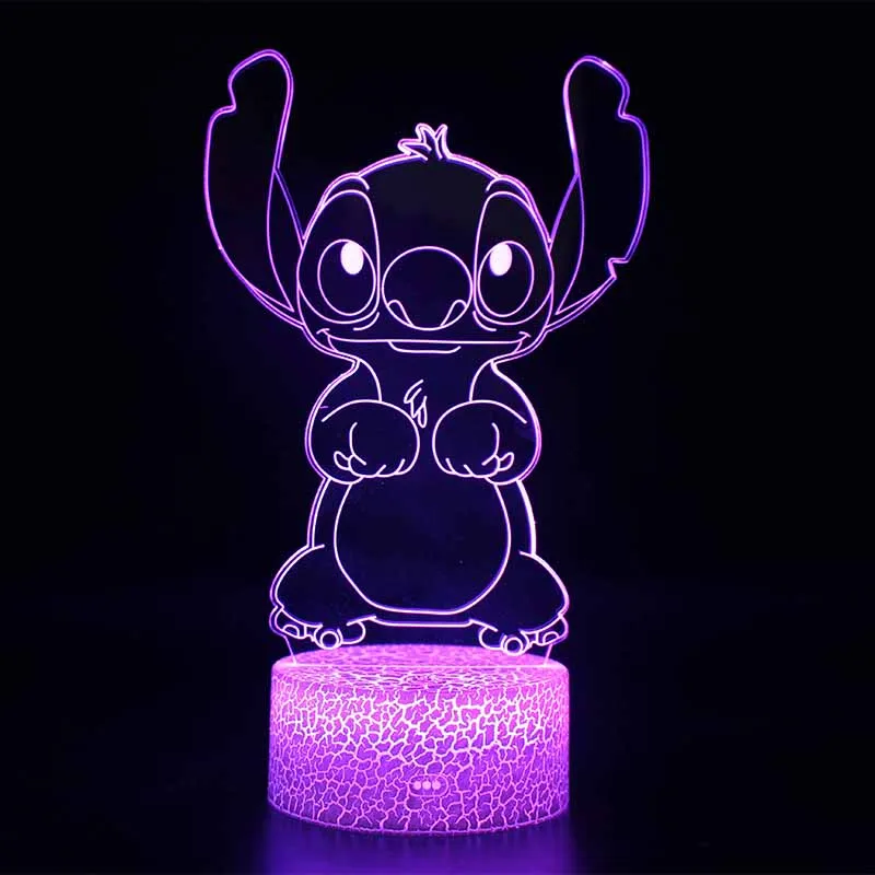 Светодиодный ночсветильник Disney Stitch 3D милая лампа для украшения дома детские