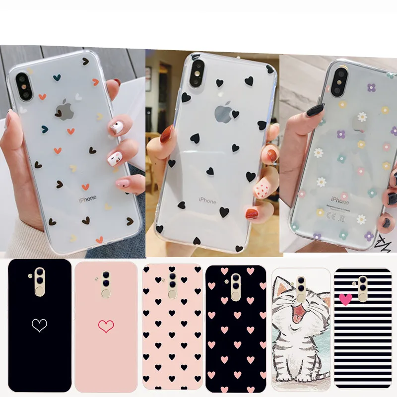 Мягкий чехол из ТПУ для Huawei Mate 20 Lite прозрачный силиконовый телефона 10 P20 P30 Pro Heart P