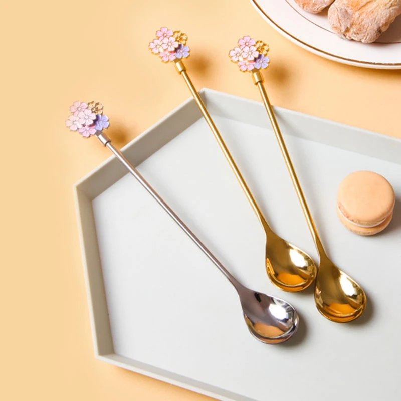 

Stainless Steel Spoons Gold Silver Mini Spoons for Coffee Tea Dessert Drink Mixing Milkshake Spoon Kitchen