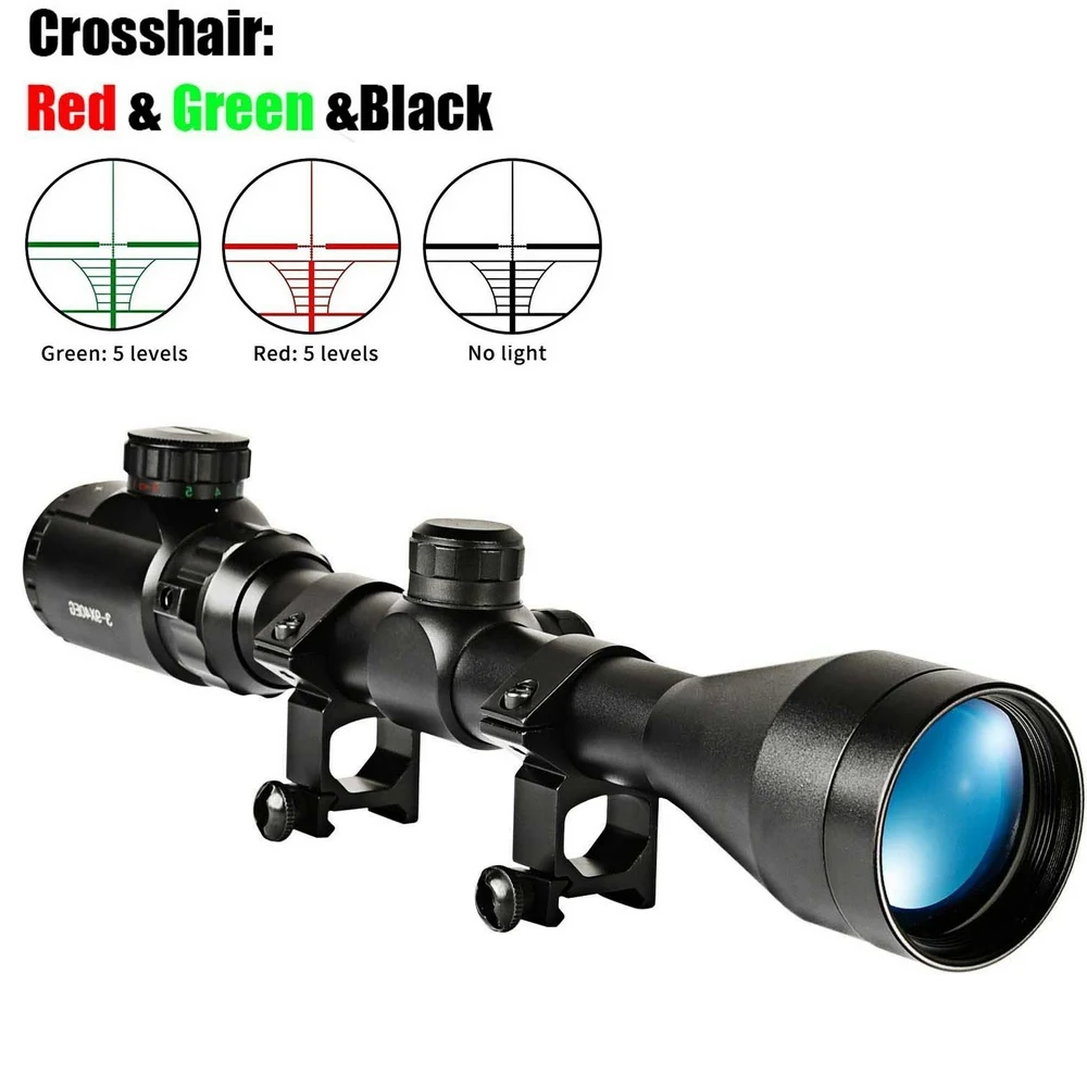 

3-9x40EG Optic Sight 11/20mm Rail Hunting Riflescope with Red/Green Illuminated for Air Rifle Optics Hunting Sniper Scopes