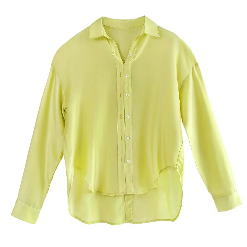 

XITAO Single Breasted Solid Casual Shirt Women 2021 Summer New Arrival Personality Fashion Loose Turn-down Collar Shirt CLL1242