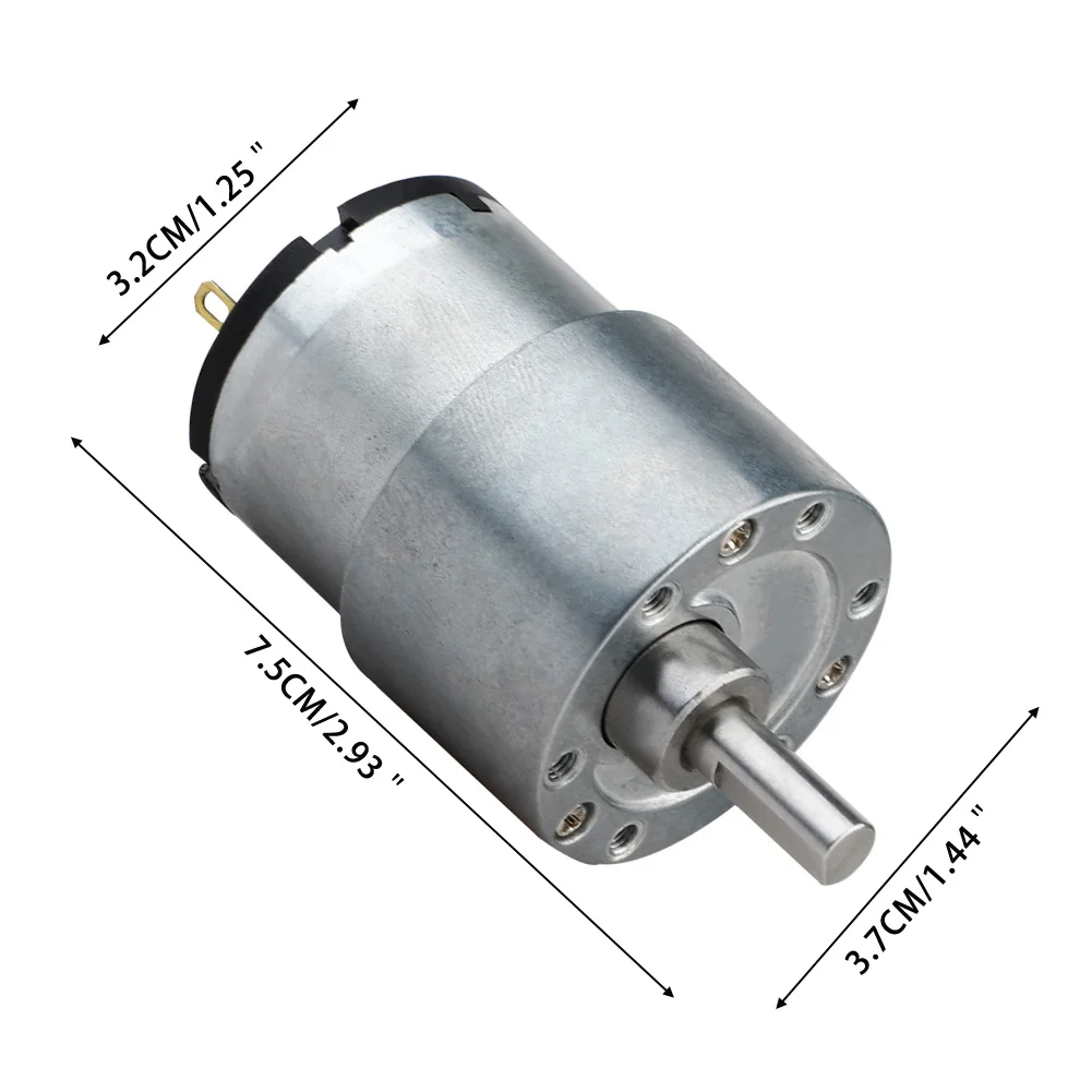 

2019 New Arrival 12v Dc Metal Gear Reducer High Torque Motor Gearmotor 80rpm Reduction Ratio 1:90 Motor Gm37-3525