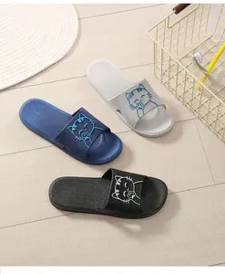 Шлепанцы для мужчин и женщин, Нескользящие домашние тапочки, плоская подошва, для ванной комнаты, удобные тапочки, лето