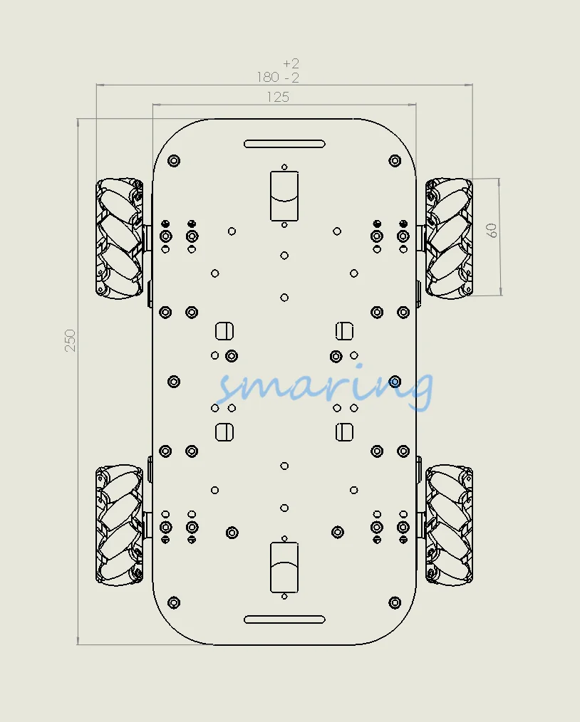 Mecanum металлическое умное автомобильное шасси с TT мотором автомобильный