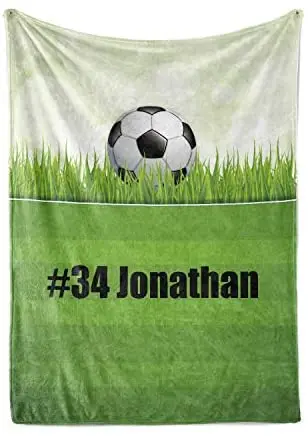Online Pile Da Calcio Personalizzato E Coperta Da Tiro Sherpa-nome E Per Ragazzi Ragazze Coperte Per Bambini Perfette Per Biancheria Da Letto O Regalo