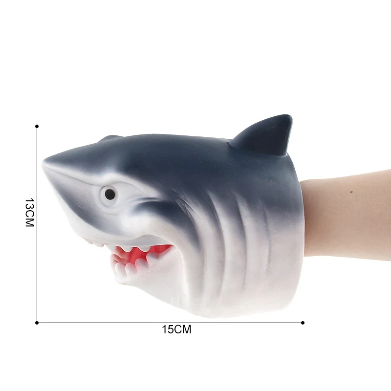 

Novelty And Funny Toys Wild Animals Shark Gloves Rubber Hand Puppets Halloween Props Children's Model Toys
