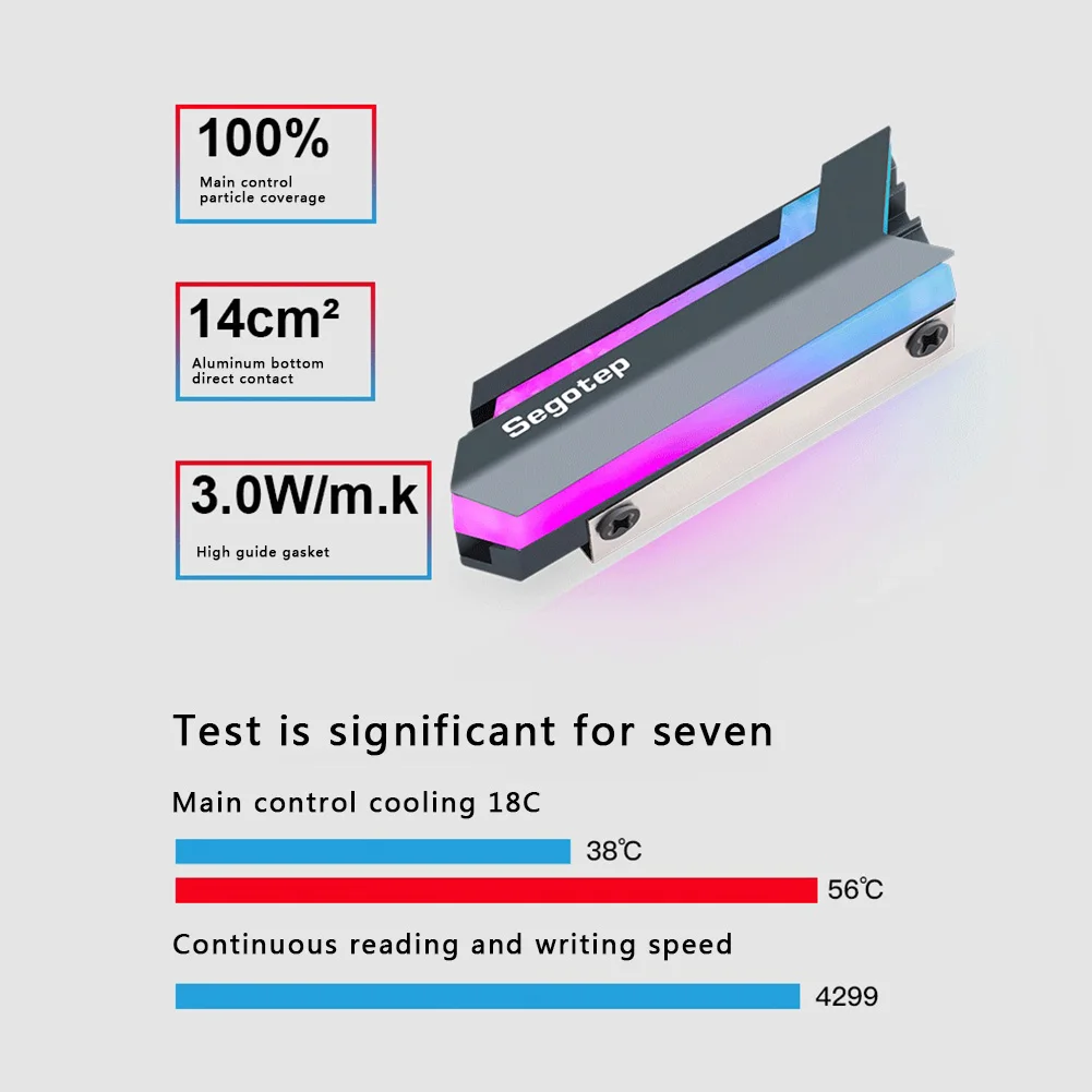 RGB M.2 радиатор SSD NGFF 2280 NVMe твердотельный привод кулер для настольного ПК